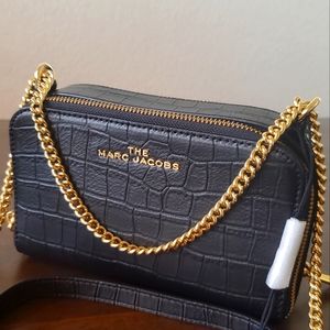 The Marc Jacobs Black Croc Embossed Leather Purse